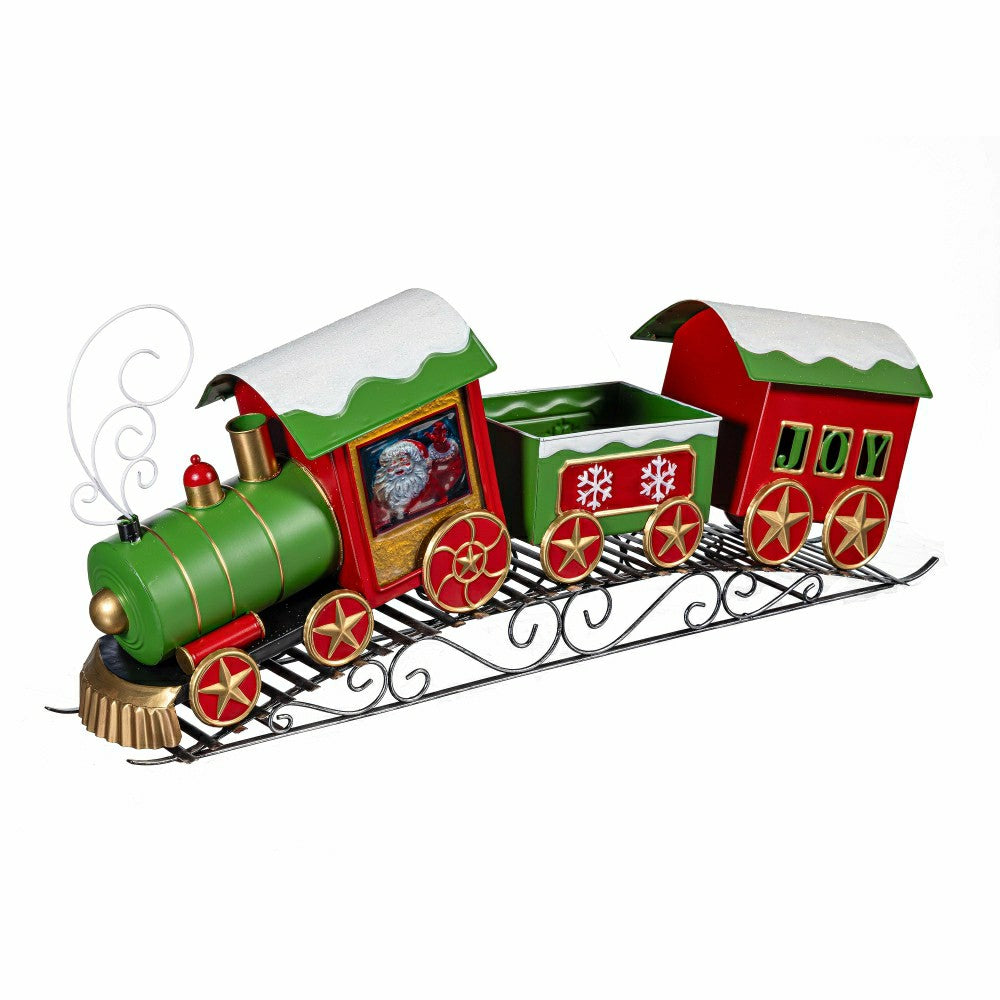 Twas the Night Planter, Metal Planter, Christmas Train, 25" L x 14" H | Plow & Hearth