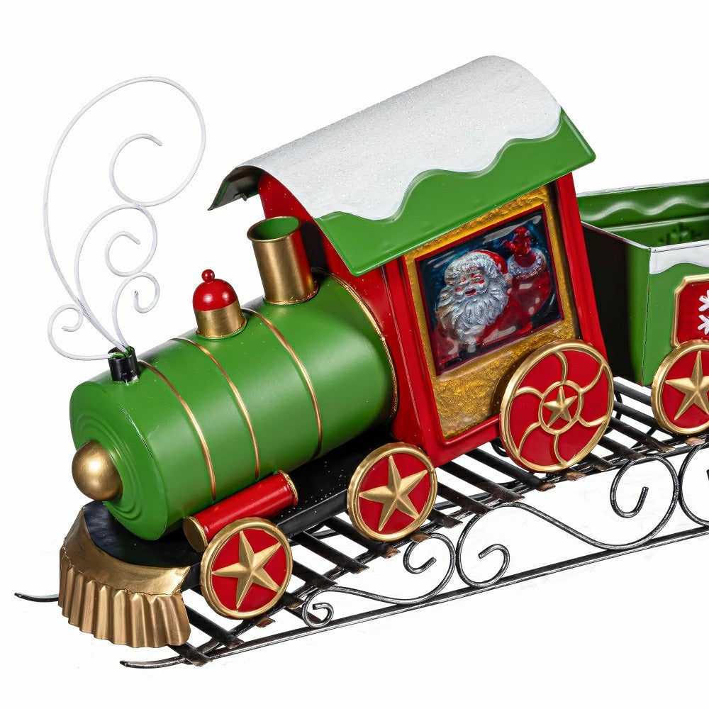 Twas the Night Planter, Metal Planter, Christmas Train, 25" L x 14" H | Plow & Hearth