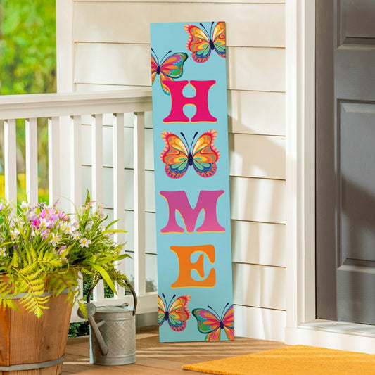 Bunny Blooms Garden Decor, Porch Leaner, Bows & Butterflies, 10.75" L  | Plow & Hearth
