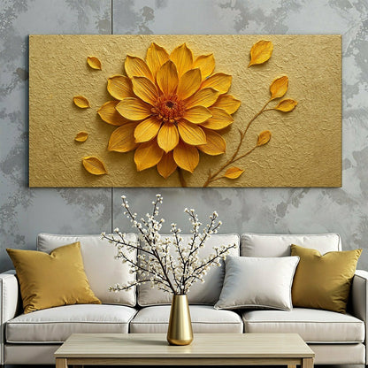 Golden Dandelion Minimalist Abstract Wall Art | Plow & Hearth
