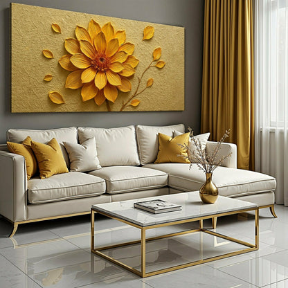 Golden Dandelion Minimalist Abstract Wall Art | Plow & Hearth