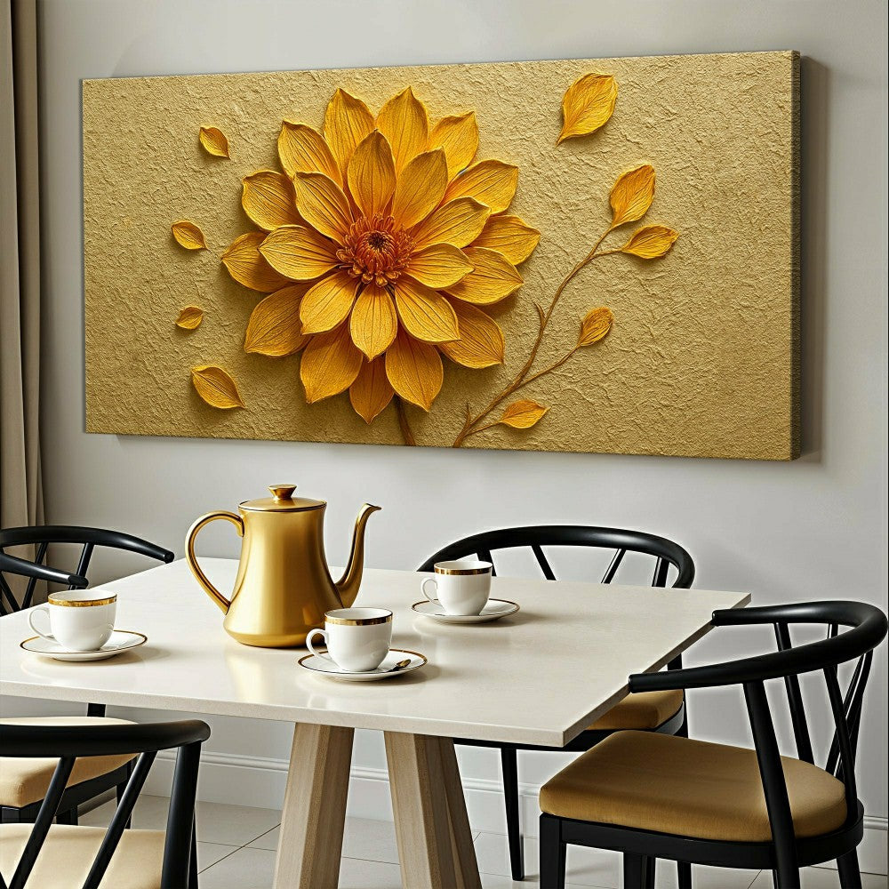 Golden Dandelion Minimalist Abstract Wall Art | Plow & Hearth