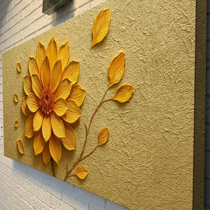 Golden Dandelion Minimalist Abstract Wall Art | Plow & Hearth