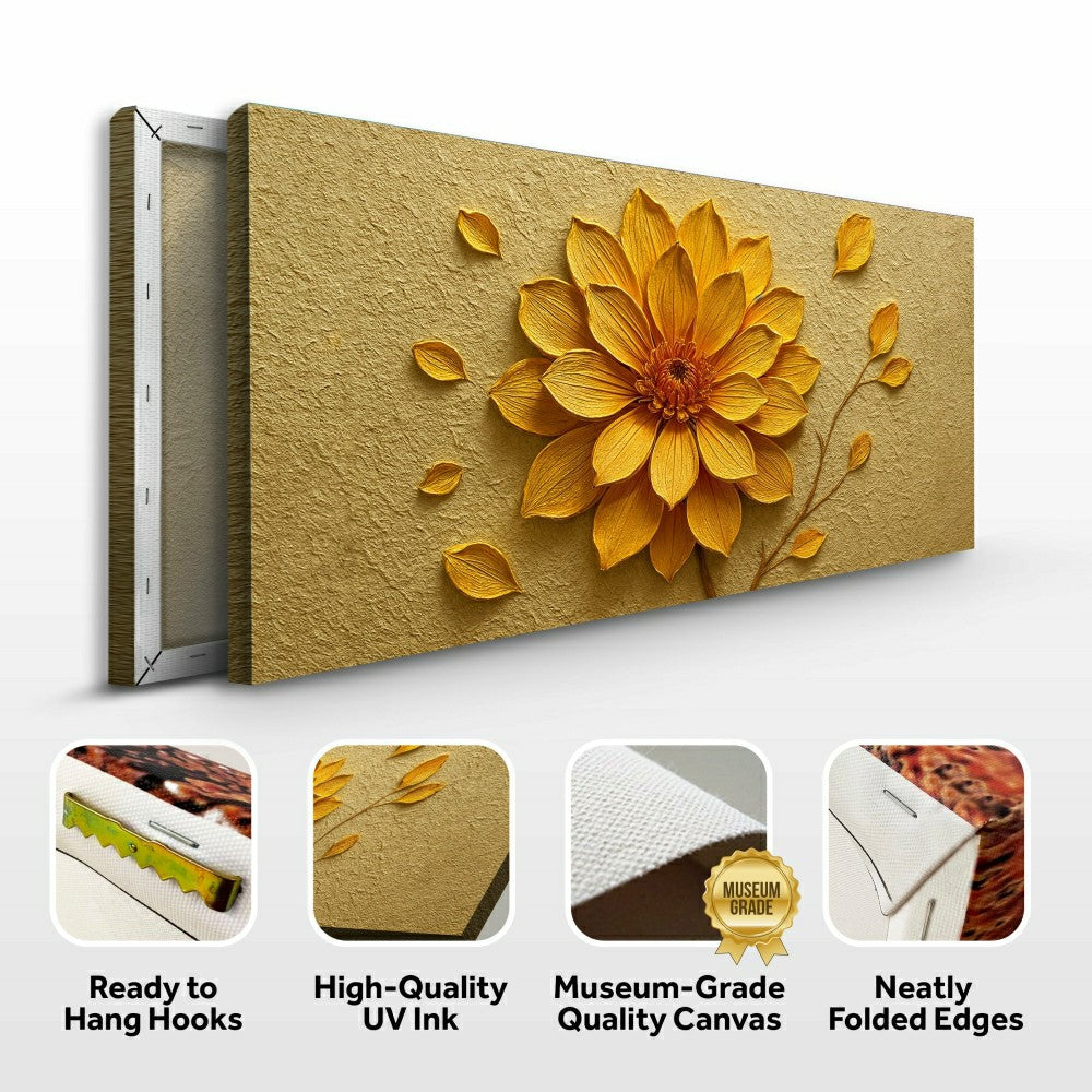 Golden Dandelion Minimalist Abstract Wall Art | Plow & Hearth