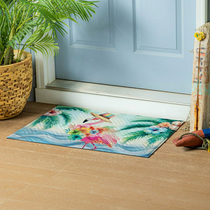 Palm Beach Flamingo Vacation Embossed Mat | Plow & Hearth