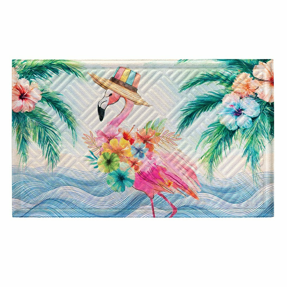 Palm Beach Flamingo Vacation Embossed Mat | Plow & Hearth
