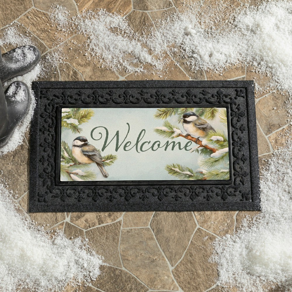Flocked Coir Sassafras Switch Mat, 22"x10" | Plow & Hearth