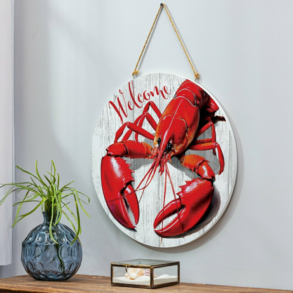 Coastal Door Décor Welcome Lobster 18" | Plow & Hearth