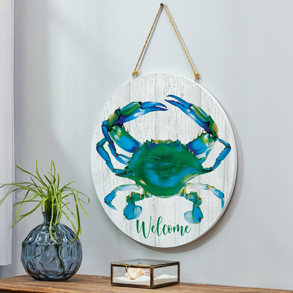 Coastal Door Décor Welcome Crab 18" | Plow & Hearth