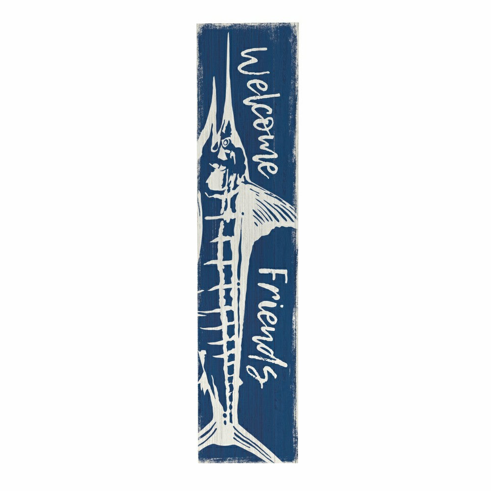 Coastal Porch Leaner Welcome Marlin 46" H | Plow & Hearth