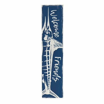 Coastal Porch Leaner Welcome Marlin 46" H | Plow & Hearth
