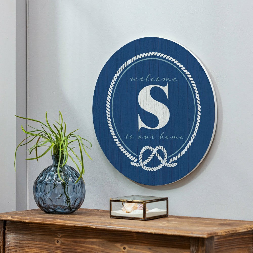 Coastal Door Décor Monogram Blue 18" S | Plow & Hearth