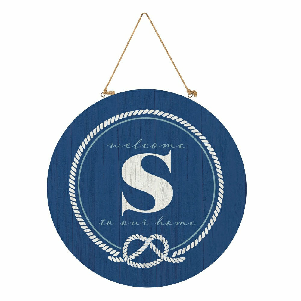 Coastal Door Décor Monogram Blue 18" S | Plow & Hearth