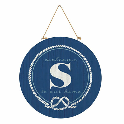 Coastal Door Décor Monogram Blue 18" S | Plow & Hearth