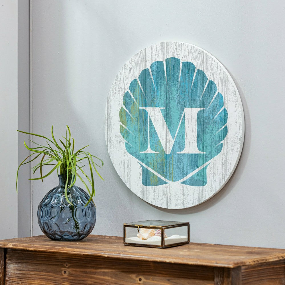 Coastal Door Décor Shell Monogram 18" M | Plow & Hearth