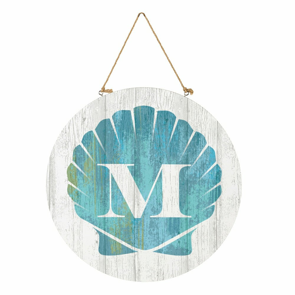 Coastal Door Décor Shell Monogram 18" M | Plow & Hearth