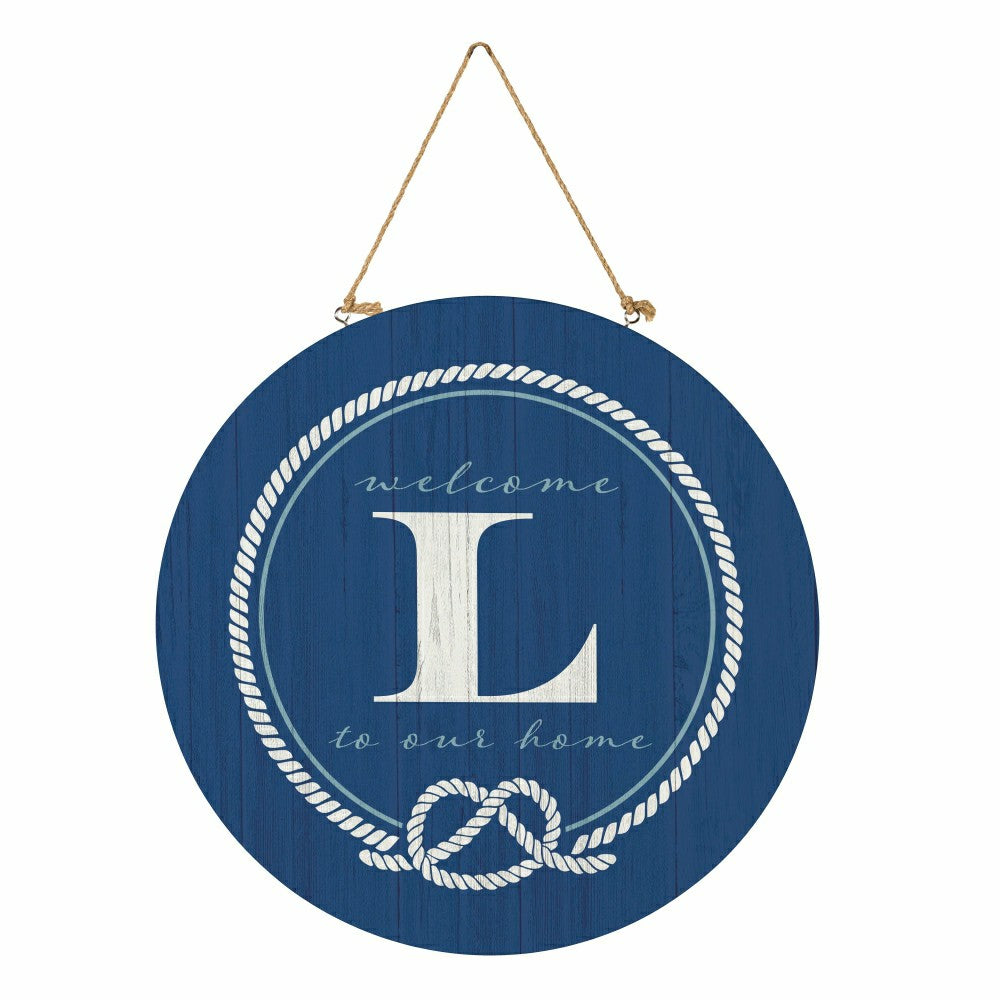 Coastal Door Décor Monogram Blue 18" L | Plow & Hearth