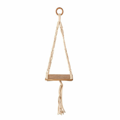 VivaStyle Plant Stand, Macrame & Wood, Hanging Plant Stand, 32" H, Set | Plow & Hearth