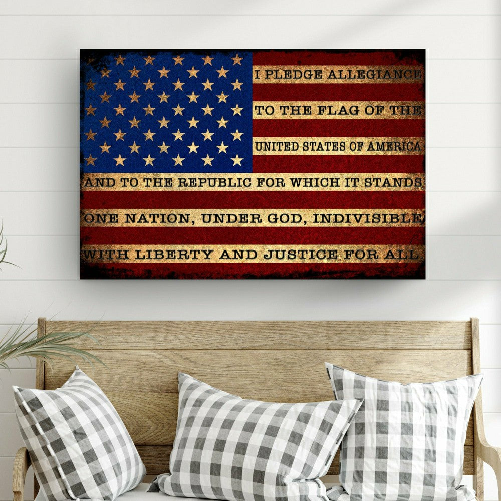 I Pledge Allegiance To The Flag Of USA Sign | Plow & Hearth