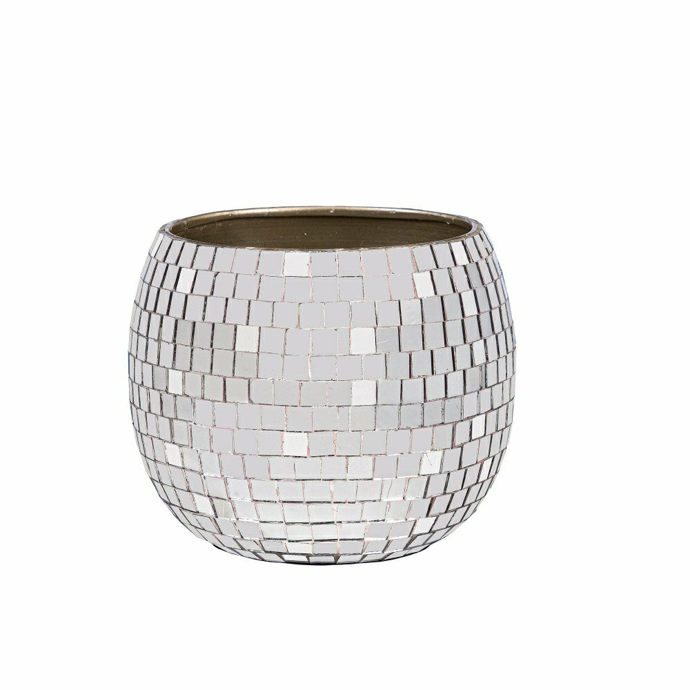 Pearl and Pine Planters, Mirror Glass Planters, Nested Set of 2 | Plow & Hearth
