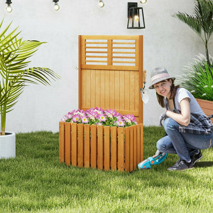 Wooden Raised Garden Bed with Privacy Screen | Plow & Hearth