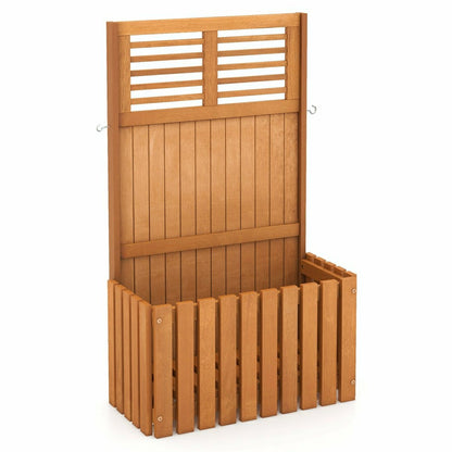 Wooden Raised Garden Bed with Privacy Screen | Plow & Hearth