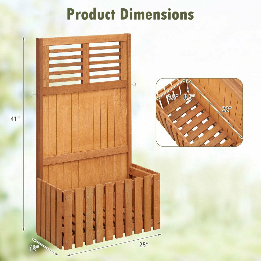 Wooden Raised Garden Bed with Privacy Screen | Plow & Hearth