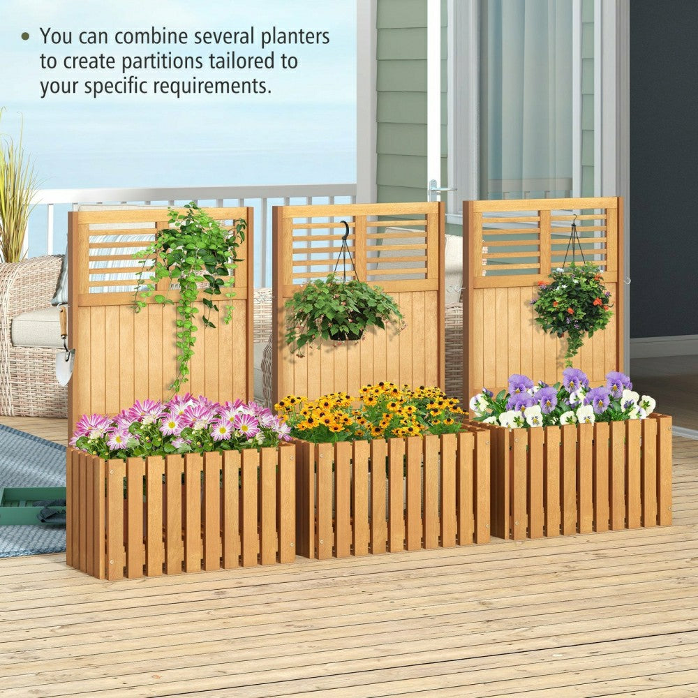 Wooden Raised Garden Bed with Privacy Screen | Plow & Hearth