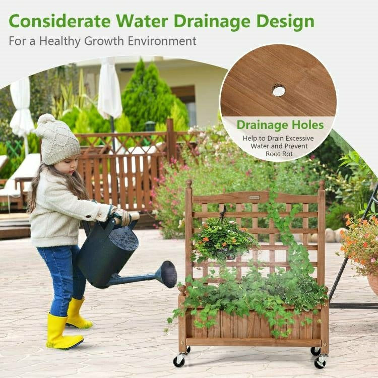 Solid Fir Wood Raised Garden Bed Planter | Plow & Hearth