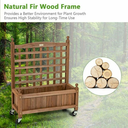 Solid Fir Wood Raised Garden Bed Planter | Plow & Hearth