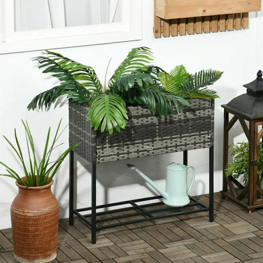 Rattan Wicker Raised Garden Bed | Plow & Hearth