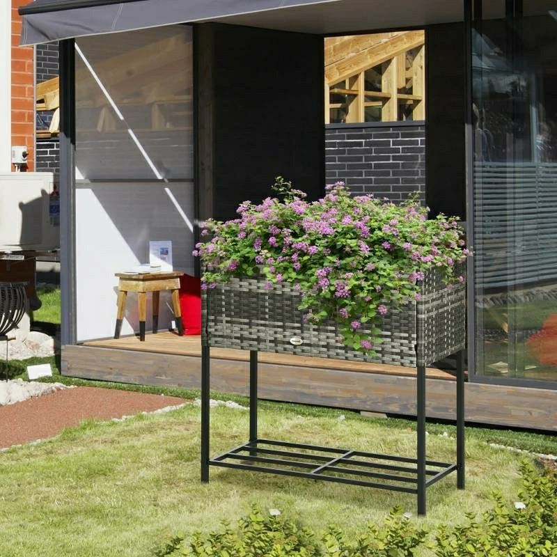 Rattan Wicker Raised Garden Bed | Plow & Hearth
