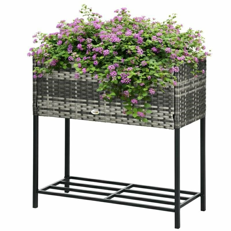 Rattan Wicker Raised Garden Bed | Plow & Hearth