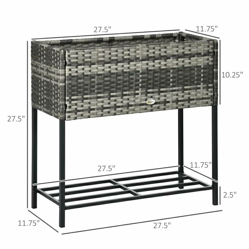 Rattan Wicker Raised Garden Bed | Plow & Hearth