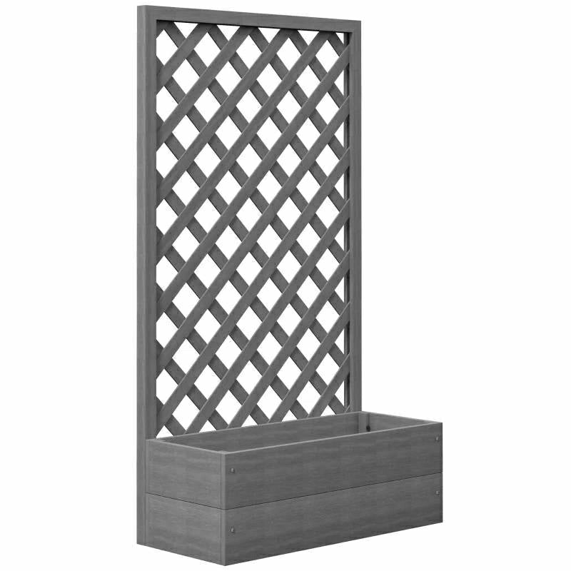 Raised Garden Bed Planter Box with Lattice Trellis | Plow & Hearth