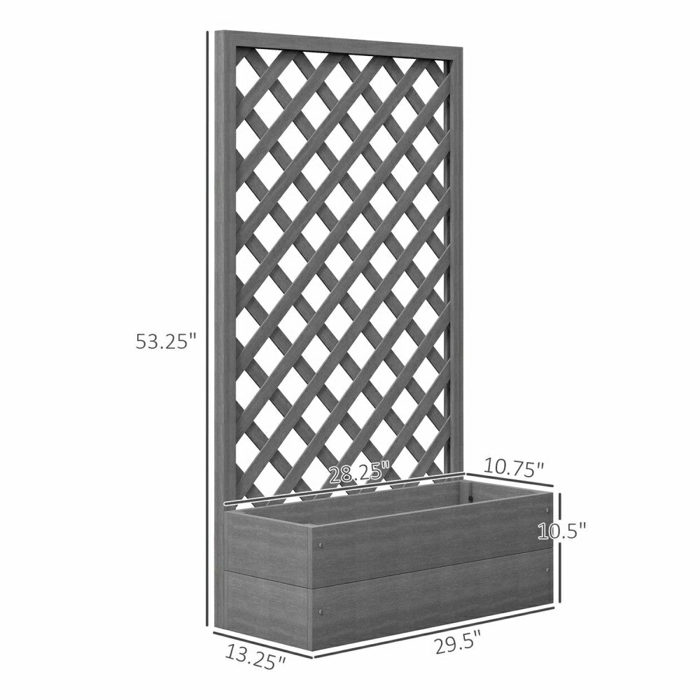 Raised Garden Bed Planter Box with Lattice Trellis | Plow & Hearth