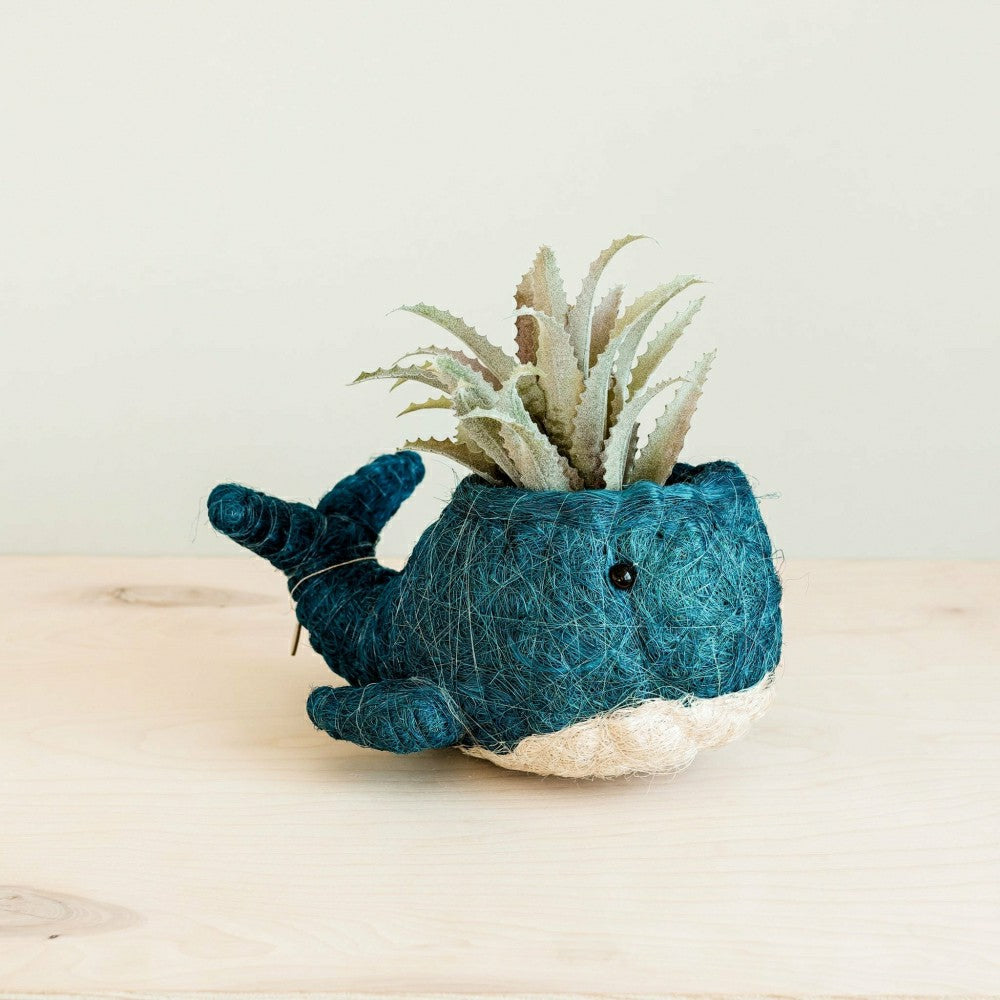Wicker Whale Planter - Coco Planter | Plow & Hearth