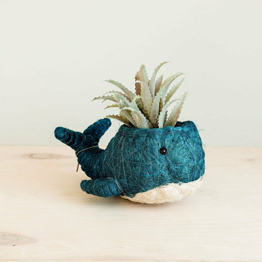 Wicker Whale Planter - Coco Planter | Plow & Hearth