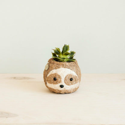 Two-tone Sloth Coco Coir Planter | Plow & Hearth