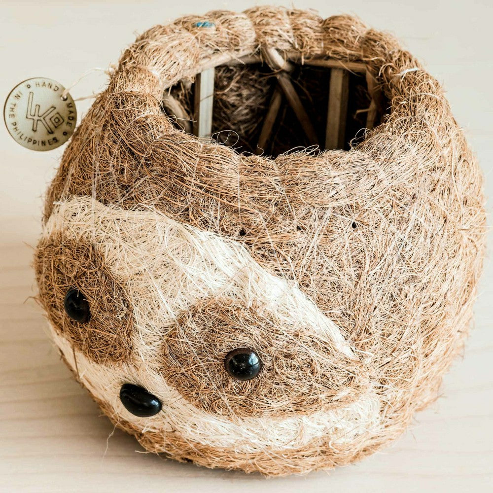 Two-tone Sloth Coco Coir Planter | Plow & Hearth