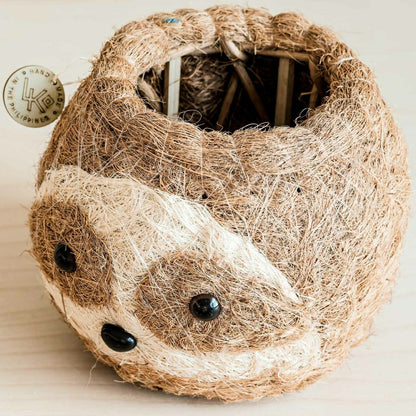 Two-tone Sloth Coco Coir Planter | Plow & Hearth
