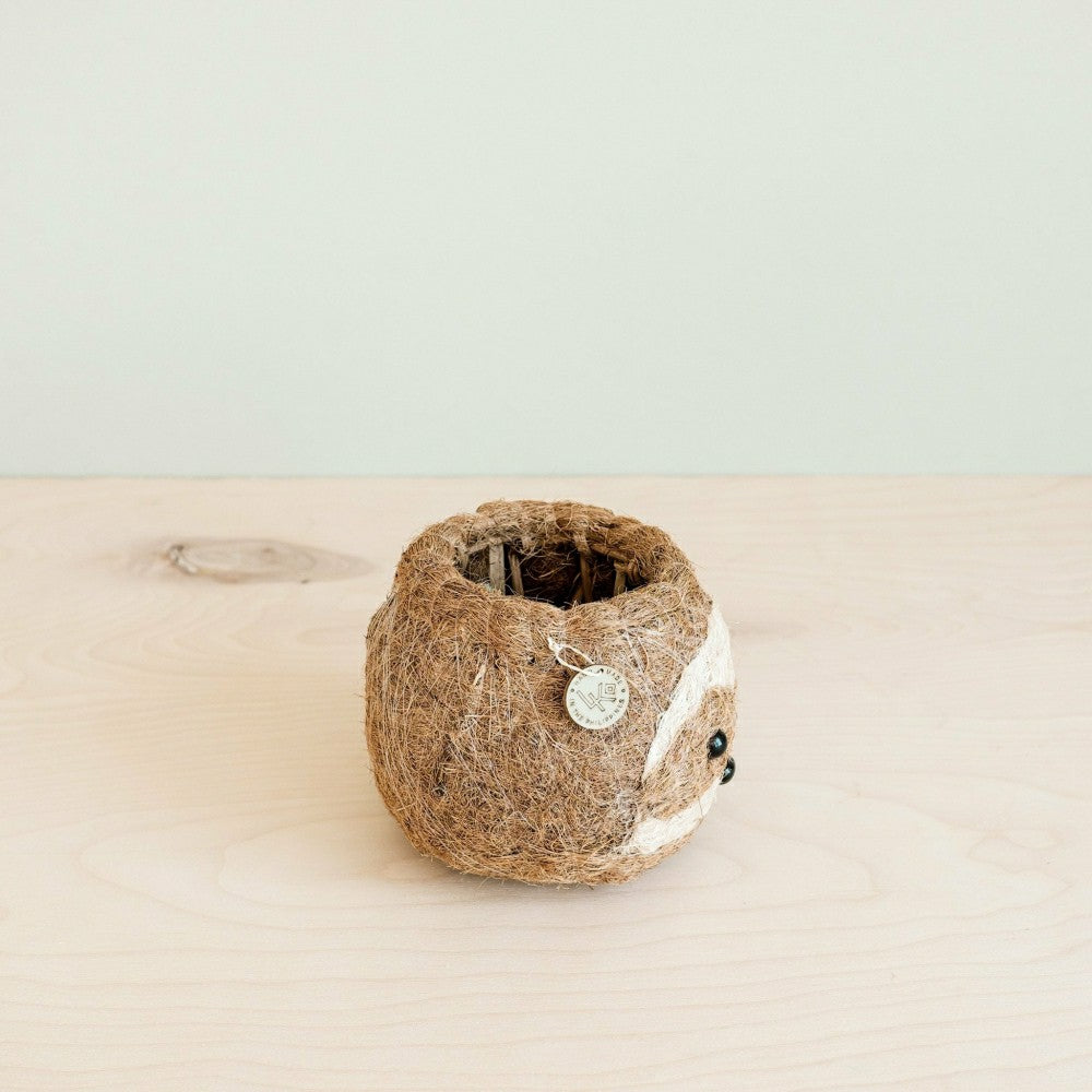 Two-tone Sloth Coco Coir Planter | Plow & Hearth