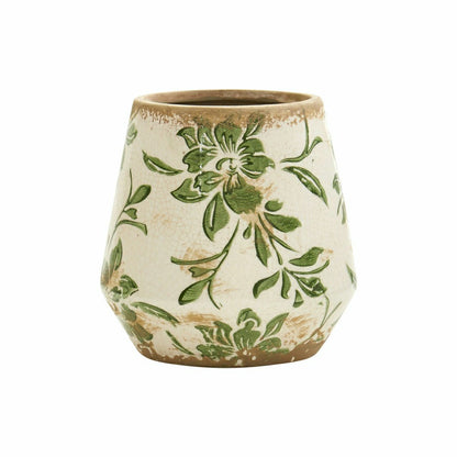 5.5” Tuscan Ceramic Green Scroll Planter | Plow & Hearth