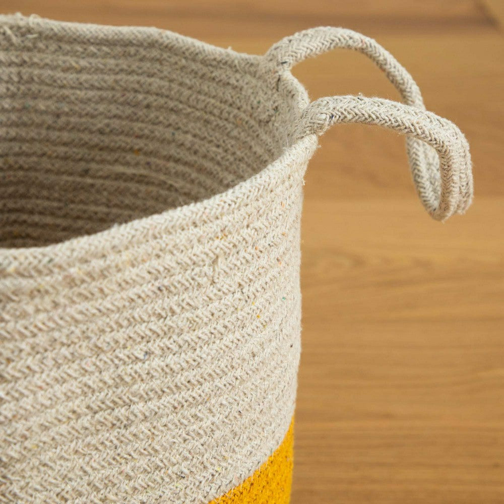 12” Handmade Natural Cotton Woven Planter | Plow & Hearth