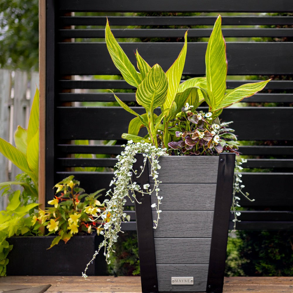 Horizon Charcoal Tapered Planter | Plow & Hearth