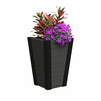 Horizon Charcoal Tapered Planter | Plow & Hearth