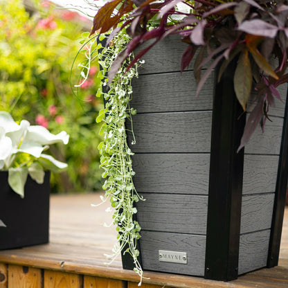 Horizon Charcoal Tapered Planter | Plow & Hearth