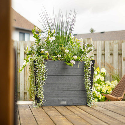 Horizon Charcoal Tapered Planter | Plow & Hearth