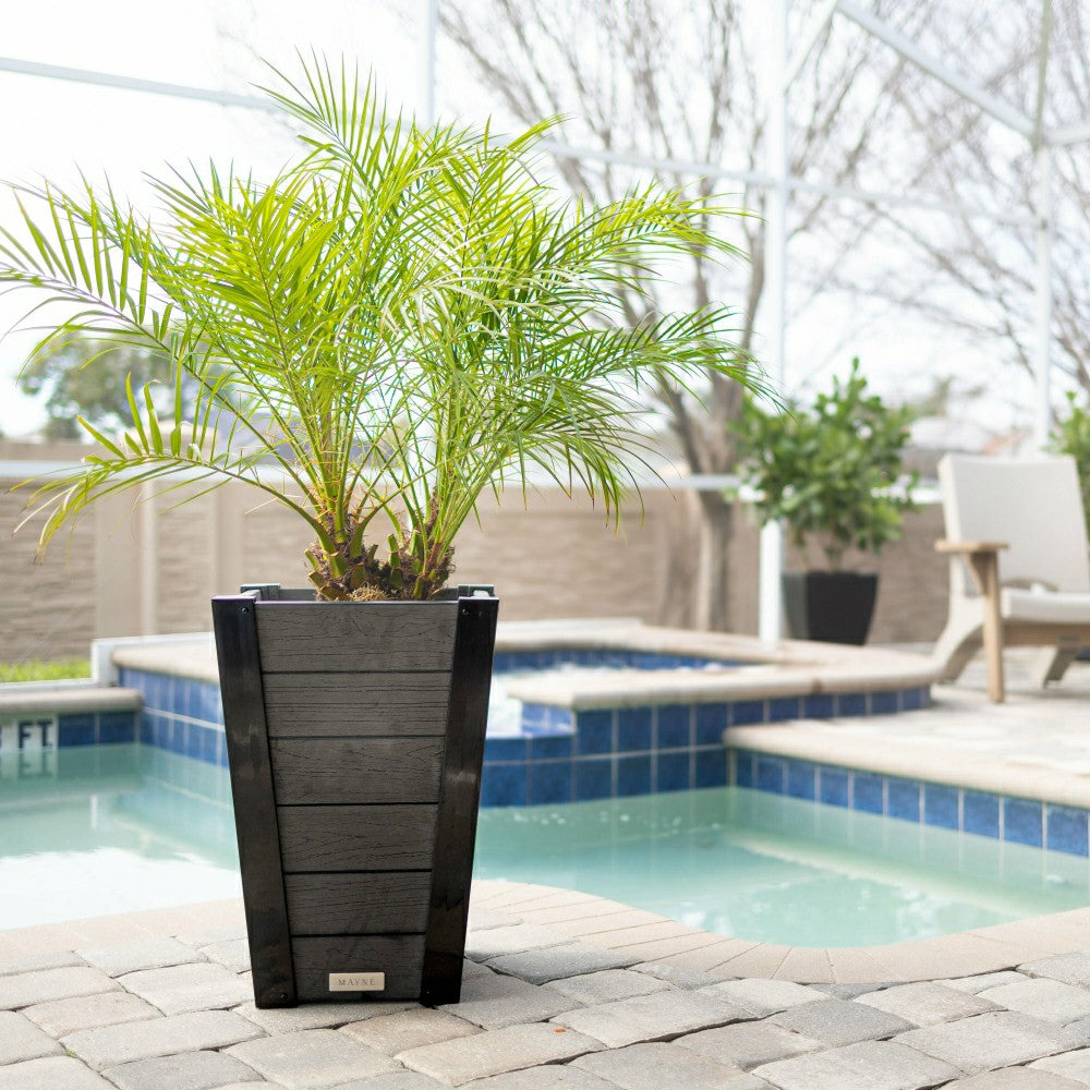 Horizon Charcoal Tapered Planter | Plow & Hearth