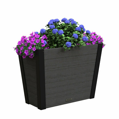Horizon Charcoal Tapered Planter | Plow & Hearth